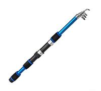 Telescopic Rod for Angling Environments Requiring Portability and Technique Flexibility with Carbon Fiber Structural Support (Blue)