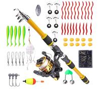Telescopic Rod for Children, Portable 180 cm with Reel for Beginners Hiking Camping Kayak Boat Surfing Fish Cat, Trout