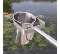 Telescopic Rod Water Quality Sampler, 1000ml Water Sampling Bucket Vertical Pendulum Beaker Sample Ladle,for Factory/Workshop/River(Silver,1.2m-5m)