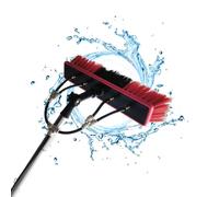 Telescopic Roof Brush 3 9m with Water Pipe Extendable Cleaning Pole & Broom for High Windows Solar Panels & Roofs - 55cm Brush Head 5m Reach for Effortless Cleaning