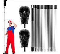Telescopic Roof Gutter Cleaning Tools Kit Gutter Brush 3.5M Gutter Cleaner | with Adjustable Angle Brush, for Removing Leaves, Debris & Spider Webs from Gardens Ditches Villas Townhouses