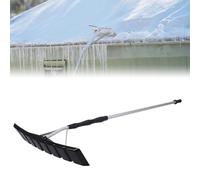 Telescopic Roof Snow Removal Tool with Wheels, Adjustable Aluminum Snow Rake for Efficient Snow and Leaves Removal from House Roofs