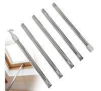 Telescopic Roof Window Pole Opener with Hook, 5-Section Adjustable Stainless Steel Rod for Skylight & Blind Operation, Compatible with Velux GGL GGU Attic Windows(1.86m,White)