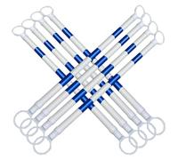 Telescopic Safety Cone Barrier Set, 8 Pieces with Reflective Tape, Adjustable Traffic Posts from 5.2 to 9.8 Feet, Perfect for Traffic Control and Safety Management.