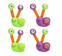 Telescopic Shape Changing Pop Tube Toy Stretchy Cup Toy Bright Color Plastic Light Weight Fidget Sensory Toy for Kids Family Playtime 4PCS (Nail)