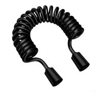 Telescopic Shower Hose, 2m-7m Extendable Spiral Spring Hose for Bidet Spray & Faucet, Leak-Proof PU Bathroom Water Line, Black(7meter)
