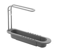 Telescopic Sink Holder, Grid | Adjustable Length Vented Drainer Tray, 195G Detachable Sponge Cart That CER Soap Brushes
