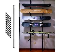 Telescopic Snowboard Rack without Drilling, Space-Saving Indoor Skateboard Holder Stand, Strength Standing Longboard/Helmet/Goggle Storage(Style A)