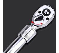 Telescopic Socket Ratchet Wrench with 72-Tooth Quick Release Head and Adjustable Handle for 6.3mm, 10mm, 12.5mm Drive Sockets - 3-in-1 Multi-Purpose Tool,6.3mm