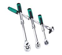 Telescopic Socket Wrench, Adjustable Ratchet Handle with 72-Tooth Quick Release, High-Carbon Steel for Lasting Durability, Silver/Green(Multifunctional 3IN1)