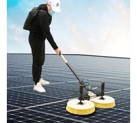 Telescopic Solar Panel Cleaner - Electric Rotating Brush with Lithium Battery & AC Power for Efficient PV Maintenance, Solar Cleaning Tool for Home & Commercial Use