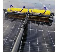 Telescopic Solar Panel Cleaning Brush Kit 1.1m Wide Water Fed Brush 4m Pole Electric Photovoltaic Cleaner for Efficient Solar Maintenance Outdoor Use