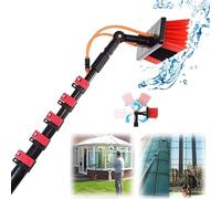 Telescopic Solar Panel Cleaning Brush with Water Fed Pole 3.6m Window Cleaning Pole Photovoltaic Panel Cleaner (55cm Brush Head)