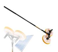 Telescopic Solar Panel Cleaning Rod with Electric Brush, Double Disc Auto Water Sprayer, Roof Tool for Cleaning, 3.5m/11ft