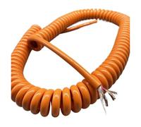 Telescopic Spiral Cable 2 Core Power Cord Spiral Cable 20AWG 0.5mm Square Orange Expansion Wire Stretch 1 Meter 20 Meters Pure Copper Spring Cable Retractable(Stretch 6 Meters)