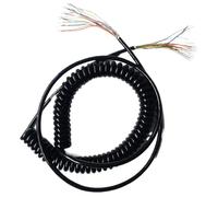 Telescopic Spiral Cable 22 Cores Shrinkable Spiral Cable 0.15mm Square Black Power Cord Extensible Wire Straight Length 6 Meters Stretchable Spring Electric Wire Retractable