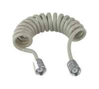 Telescopic Spring Shower Hose 2m, Flexible PVC Bidet Spray Hose with Brass Nut, Anti-Kink Water Inlet Pipe for Bathroom Toilet, Grey(2M)