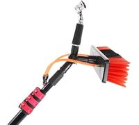 Telescopic Squeegee & Window Washer Combo, 17.7 Ft Extension Pole for Indoor Outdoor High Window Cleaning, Professional Glass Cleaning Tool