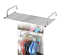 Telescopic Stainless Steel Drying Rack for Indoor/Outdoor Use Adjustable Width 50 158cm 20kg Capacity Collapsible Clothes Dryer for Balcony Radiator Terrace Windowsill.