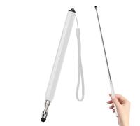Telescopic Stylus Pen for Touch Screens, Highly Sensitive Flocking Pen Tip, Stylus Pen for Touch Screens, Pointers for Classroom, Teacher Coach Presenter Pointer, Pointer Finger Stick, White Lanyard