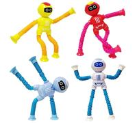 Telescopic Suction Cup Robot Toy, 4Pcs Robot Tubes, Fidget Toys, Pop Tubes Decompress Educational Sensory Toys for Kids & Adult
