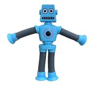 Telescopic Suction Cup Toy - Ever-Changing Robot Tube Design, Flexible Stretch Rotate Pop Action with Lights | Sensory Educational Play for Boys Girls Children