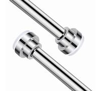 Telescopic Tension Rod 83-130cm, Metal Shower Curtain Pole Extendable Room Divider, No Drilling, Adjustable Rail Hanging Bar for Bathtub Shower Stall Window Doorway Closet Wardrobe 1PC