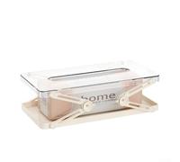 Telescopic tissue box with automatic spring drawer mechanism adjustable for various tissue sizes, providing smooth dispensing at home and office (white)