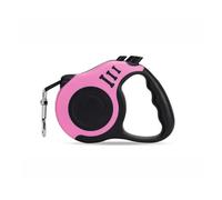 Telescopic Traction Rope Pet Retractable Dog Leash, 10FT Long Dog Tie Out Cable With Brake Button And Non_Slip Handle, For Camping Or Yard(Pink,5m)