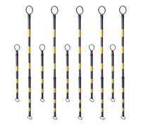Telescopic Traffic Barricade Pole, Extendable 1.2-2.2M with Reflective Film, Retractable Demarcation Accessory for Safety Cones, Ideal for Crowd Control and Event Management (Black)