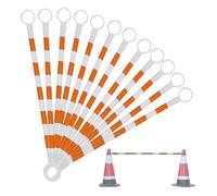 Telescopic Traffic Barricade Pole Retractable Reflective Cone Barrier 46.6 Feet for Crowd Control Safety Visibility Orange & White Set of 12 for Events & Outdoor Management