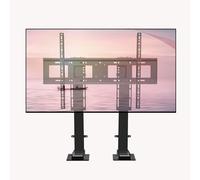Telescopic TV Bracket with Levelling Device, Full-Motion Flush Wall Mount for Slimline TVs, Double Arms Folding Design for Space Saving