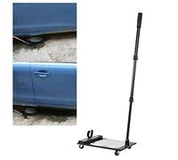 Telescopic Vehicle Inspection Mirror, LED Car Vehicle Roof Safety Inspection Mirror, Explosion-Proof Convex Lens Handheld Telescopic Arm Mirror, 30cm × 30cm,Black