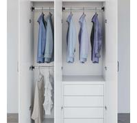 2x Telescopic Wardrobe Rails Silver 58-100 cm Hanging Rail vidaXL