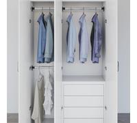 2x Telescopic Wardrobe Rails Silver 58-100 cm Hanging Rail vidaXL