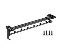 Telescopic Wardrobe Rail 350 mm for Cupboard Wall | Robust for aluminium, smooth rails, durable, 350 mm width, black anodised