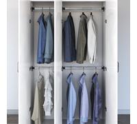 Telescopic wardrobe rail 4pcs Silver 58-100cm Aluminium adjustable closet space
