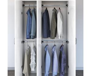 Telescopic wardrobe rail 4pcs Silver 58-100cm Aluminium adjustable closet space