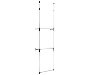 Telescopic Wardrobe System with Rods Aluminium Hanging Rail Organiser vidaXL