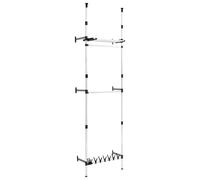 Vidaxl Telescopic Wardrobe System With Rods Clothes Hanger Hanging Rail Storage Shelving Rack Organiser Home Decor Bedroom Aluminium