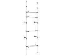 Telescopic Wardrobe System Silver-Black Aluminium 70x40x250-300cm 4 Shelves Adj
