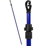 Telescopic Washing Line Prop 2.4M, Blue Adjustable Clothes Line Poles with Twist Lock & G-Shaped Hook, Steel Laundry Drying Support for Garden