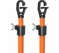 Telescopic Washing Line Prop Pole 2.4M | Extendable Clothes prop Line Support | Heavy Duty Twist & Lock | Lightweight Aluminium Clothesline Prop (2, ORANGE)