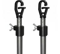 Telescopic Washing Line Prop Pole 2.4M | Extendable Clothes prop Line Support | Heavy Duty Twist & Lock | Lightweight Aluminium Clothesline Prop (2, GREY)