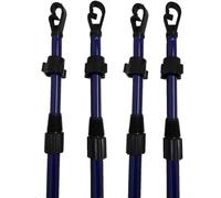 Telescopic Washing Line Prop Pole Clothesline Heavy Duty Home Garden Washing Line Dry Clothes Drying Airer Support Pole Galvanised Laundry Extenedable to 2.4M (Pack of 4)