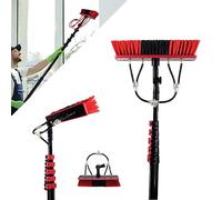 Telescopic Water Brush, 10.8m Window Cleaning Pole, Extendable Roof & Terrace Brush, Extra Long Reach 3.6m, 55cm Brush Head for Efficient Cleaning