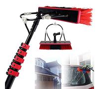 Telescopic Water Cleaning Kit with Brush, 12ft (3.6m) Extendable Pole for Window and Solar Panel Cleaning, Efficient Outdoor Cleaning Tool.