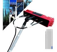 Telescopic Water Fed Cleaning Brush with 180° Rotatable Head - Perfect for Outdoor Window Glass and Solar Panel Cleaning Extends Up to 8M for Easy Reach