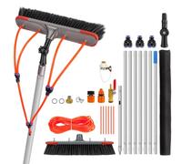 Telescopic Water-Fed Cleaning Pole - Extendable Window Cleaning Pole, Solar Panel Cleaner, With 4 Pen Brush Head & Accessorie, For Trucks, Boats, Bus, Cars (7M Telescopic Brush)