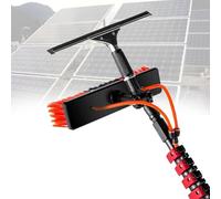 Telescopic Water Fed Pole Brush for Solar Panel & Window Cleaning, 35cm Head with Squeegee, 6m/20FT Extension